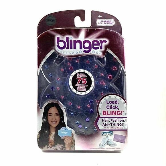 BLINGER - Refill Adhesive Gems Click Load Bling Gem Jewel Pack 5 Pack 75 Gem - Picture 1 of 2